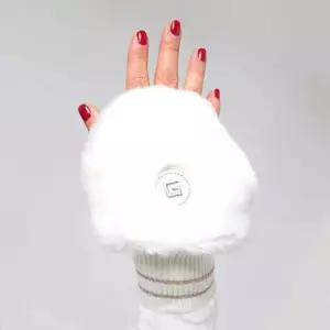 [룽스]화이트 손등장갑 손토시 플립오픈 방한스포츠