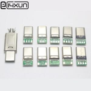 1/2/5Set USB Type-C 4Pin 플러그 용접  OD 3.0mm2 케이블 용 DIY OTG 데이터 충전 커넥터 5.1K
