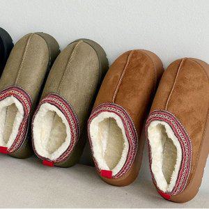 여자 통굽 스웨이드 블로퍼 키높이 털슬리퍼 슈즈