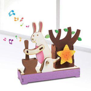 찧는 절구 미니어처 DIY키트 나무모형 토끼