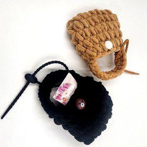 차키 동전지갑 미니백 가방 2개세트 걸이 동전지갑키링 뜨개 파우치 키링