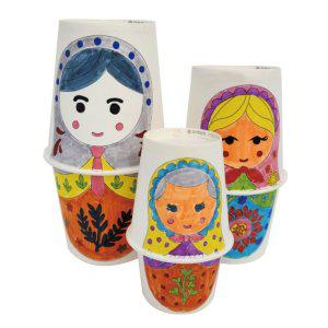 마트료시카 종이컵 러시아인형 유아미술 공작 공