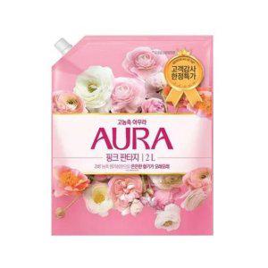 섬유유연제 향균제 핑크판타지 2L 아우라 신선한 향기 세탁용품