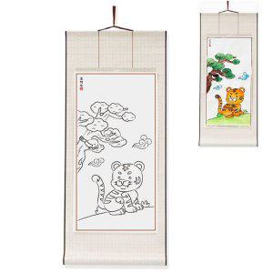 족자 종이 한국화족자 명절 전통 호작도 종이도