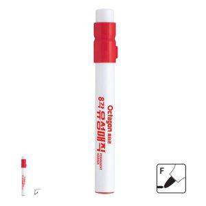 네임펜 사각 다용도 꾸미기 사이펜 두꺼운 옥타곤 8각 유성매직 가는둥근닙 12개입 빨강색