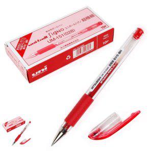각인 고급볼펜 선물 필기구 판촉물 유니볼 볼펜 0.28mm 10개입 1박스 레드