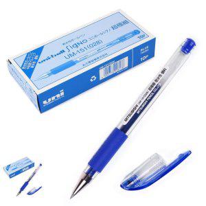 각인 고급볼펜 선물 필기구 판촉물 유니볼 볼펜 0.28mm 10개입 1박스 블루