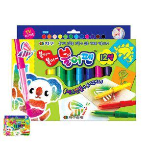 프러스펜 컴퓨터용싸인펜 컬러 유성 수성 가는 굵은 트윈 양면 불어불어 불어펜 12색