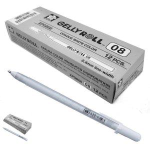 각인 고급볼펜 선물 필기구 판촉물 젤리롤펜 겔리롤펜 파인 0.8mm 화이트 12개입