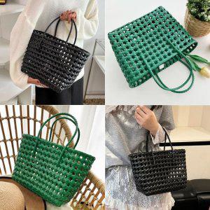 (큰손할인) 격자 바구니 토트백 피크닉 가방 바스켓 스퀘어 스트로우백 네트 여성 그물 비치백 여름 위빙