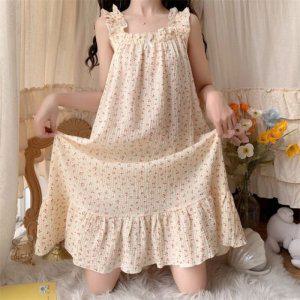 파자마파티 여자 원피스 잠옷 치마 수면 세트