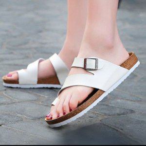 공용상품 트렌디 2색상 사선조리형샌들 금속버클 천연레더 ZG1208