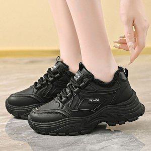 여성용 기모소재이너소재 청키 볼드스타일 캐주얼 하이탑스타일 데일리슈즈