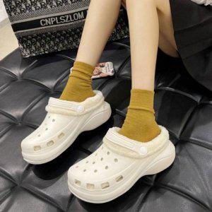 레이디 실내용 데일리외출 겨울용 보온용분리형 내피 샌들 슬리퍼 방수기능 스마일 층간이슈 스탠다드 안전