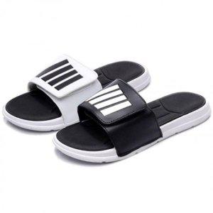 공용 포라인 디자인 바운스슬리퍼 푹신함 실내화 찍찍이여밈 블랙컬러 말랑한 흰색스타일 깔끔함 스쿨유저