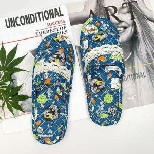 (쓰리몰) 데일리 신상 여성용 이중쿠션 레이스 소음완화 슬리퍼 학원 오피스실내화