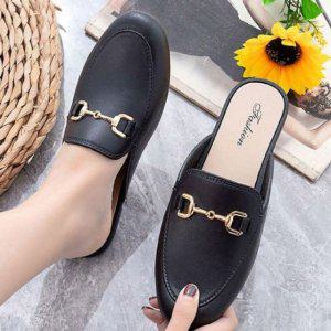 여성용품 20 대 30 대학생 오피스라이프 메탈체인트렌디 정통 블러퍼 여성블로퍼 뮬구두 뮬로퍼