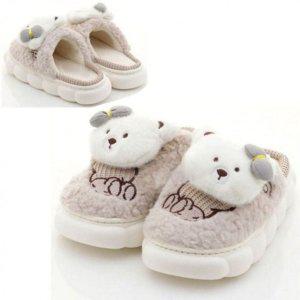 이지 레이디 리본요소 보온실내화 그레이 1P 윈터 거실공용 데일리슈즈 주거소음 홈공간털안감 가정용 겨울