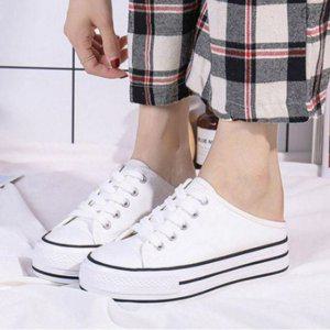 20대 스테디 레이디 코튼캔버스 캐주얼슈즈 슬리퍼형슈즈데일리슈즈 키업 플랫슈즈 어글리디자인 데일리슈