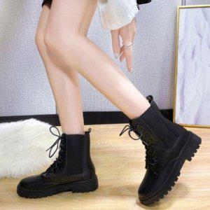 올데이 캐주얼룩 여자 블랙 높이보강 밀리터리부츠 윈터부츠 풋웨어 트래블 글래디 데일리룩 에디터고무장