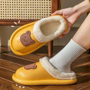 스탠다드 퍼소재 실내용신발 무소음슬리퍼 겨울용슬리퍼 방한 쿠션감 동절기겨울슬리퍼 푹신한슬리퍼 무소