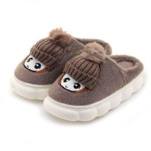 룸슈즈 모자인형 퍼홈슈즈 브라운 택1 한겨울 방한기능 올데이 내피슬리퍼 퍼안감