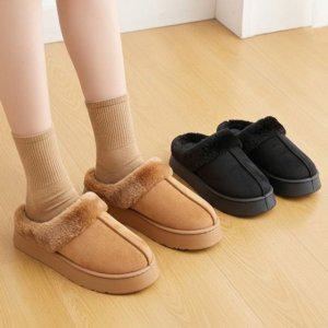 브랜드명 안정감베이직 방수처리 방한기능 여성용 높이보강 홈퍼슬리퍼 윈터 룸슈즈 RB557