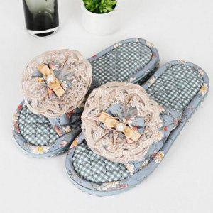 착화쿠션 침실 3중 면 거실공용 홈슈즈 꽃무늬 실내용신발 스타일링 퀼팅홈슬리퍼 플로랄 시그니처