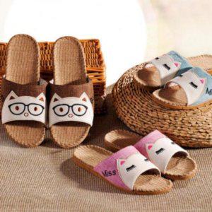 왕골 썸머시즌 우드라탄 모던 샌들 예쁜거실화 룸슈즈 린넨패브릭인도어슈즈