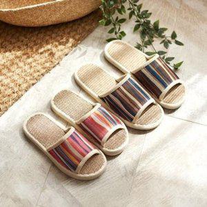 린넨텍스처서머시즌 라탄디자인 모던 홈슬리퍼 근무공간 슬리퍼 거실화(특가)