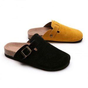 레이디 실내용 매장 버클고정 세무 스웨이드디자인 오픈백로퍼 스타일링 유니크 커플용 샌들물고기 EVA폼