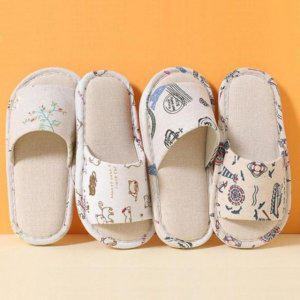 통기성좋은 아동슬리퍼 린넨II 답례품 펜션 학원 학교용 룸슈즈 생활방수 홈슬리퍼데일리