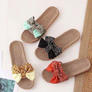 머스트해브소음완화 통기성좋은 투톤작은꽃 왕골슬리퍼 룸슈즈 단체슬리퍼 펜션슬리퍼 교육시설 이지슈즈