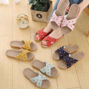 주거소음 모던 통기성좋은 플라워크로스 왕골슬리퍼 룸슈즈 단체슬리퍼 펜션슬리퍼펜션 충격흡수