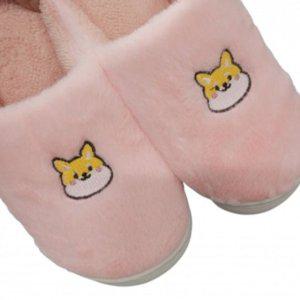큐트 애니멀모티브 방한 인도어용 홈퍼슬리퍼 학교용 학원 도서관 실내용 베이직 커플템우정템 핑크 L사이