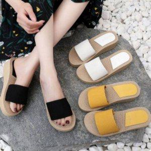 푹신함 패션트렌드 올 이쁜 밴드디자인 시즌 이지슈즈 플랫굽샌들 스쿨 굽높은슬리퍼 플랫폼굽 밴딩슬리퍼