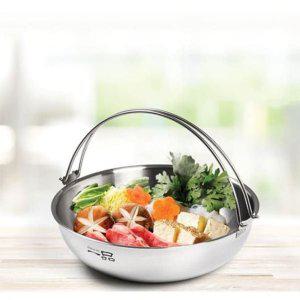 전기 샤브냄비 26cm 전골냄비 키친용 다용도 냄비 3중 기능