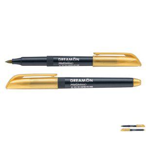 사무용필기구 학습용 휴대용 캘리그라피 드림온 메탈릭 브러쉬 골드 12개입 1박스 붓펜