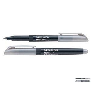 사무용필기구 학습용 휴대용 캘리그라피 드림온 메탈릭 브러쉬 실버 12개입 1박스 붓펜