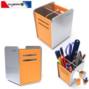 데스크연필꽂이 펜접시 수제 펜거치대 자석펜꽂이 사무용 학생용오피스 펜꽂이 오렌지
