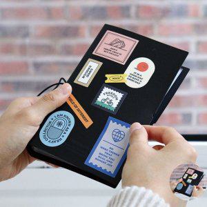 미니앨범 포토카드 포켓식 대형포토북 사진정리스토리지 티켓북 56포켓 스티커 4장 블랙