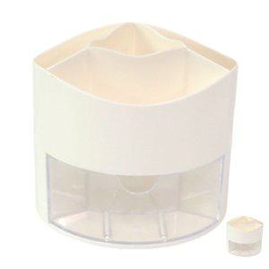 데스크연필꽂이 펜접시 펜거치대 자석펜꽂이 사무용 학생용연필꽂이 비움 회전식 펜꽂이 화이트