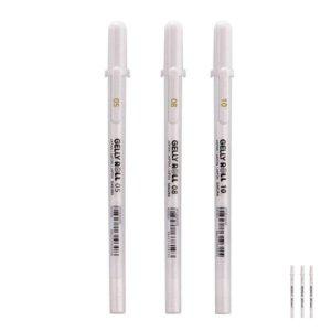 사무용필기구 노트필기 디자인펜 문구세트중성펜 겔리롤 화이트 젤펜 12개입 택1