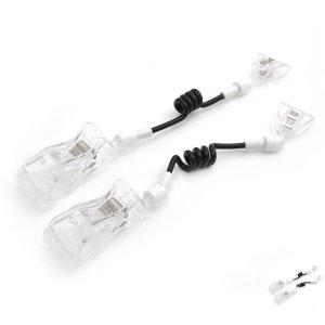 디자인메모꽂이 거치대 철제 디자인디스플레이 POP클립 집게 대 반달집게 전선줄 2개입