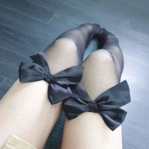 패션 망사 니삭스 그물 여성 리본 스타킹 긴양말 삭스