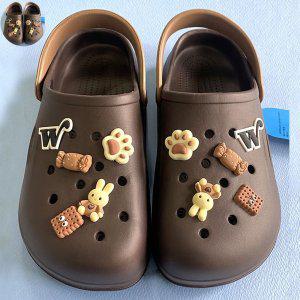 사무실슬리퍼 건강 실내건강실내화 여름샌들 키디 말랑 푹샌들 비치 슬리퍼 브라운 택1