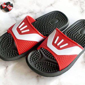 발편한슬리퍼 쿠션 남자 거실 오피스 실내 편한 슬리퍼 삼선 지압 실내화 샌달 레드 택1