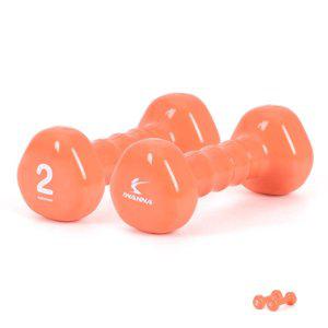 아령거치대 근력운동기구 아령 PVC 삼각 2kg 1개 밀키오렌지 헬스용품 레이닝