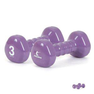 아령거치대 근력운동기구 아령 PVC 삼각 3kg 1개 스모키퍼플 헬스용품 레이닝