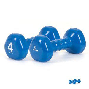 아령거치대 근력운동기구 아령 PVC 삼각 4kg 1개 애쉬블루 헬스용품 레이닝